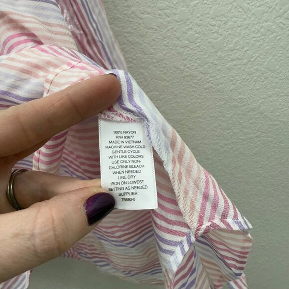 ANA A New Approach Stripe Long Sleeve Blouse Shirt Top Womens size Medium NEW - Picture 3 of 4